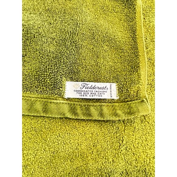 Set Vintage FIELDCREST Coordinated Fashions Hand & Bath Towels Avocado Green MCM - Picture 3 of 9